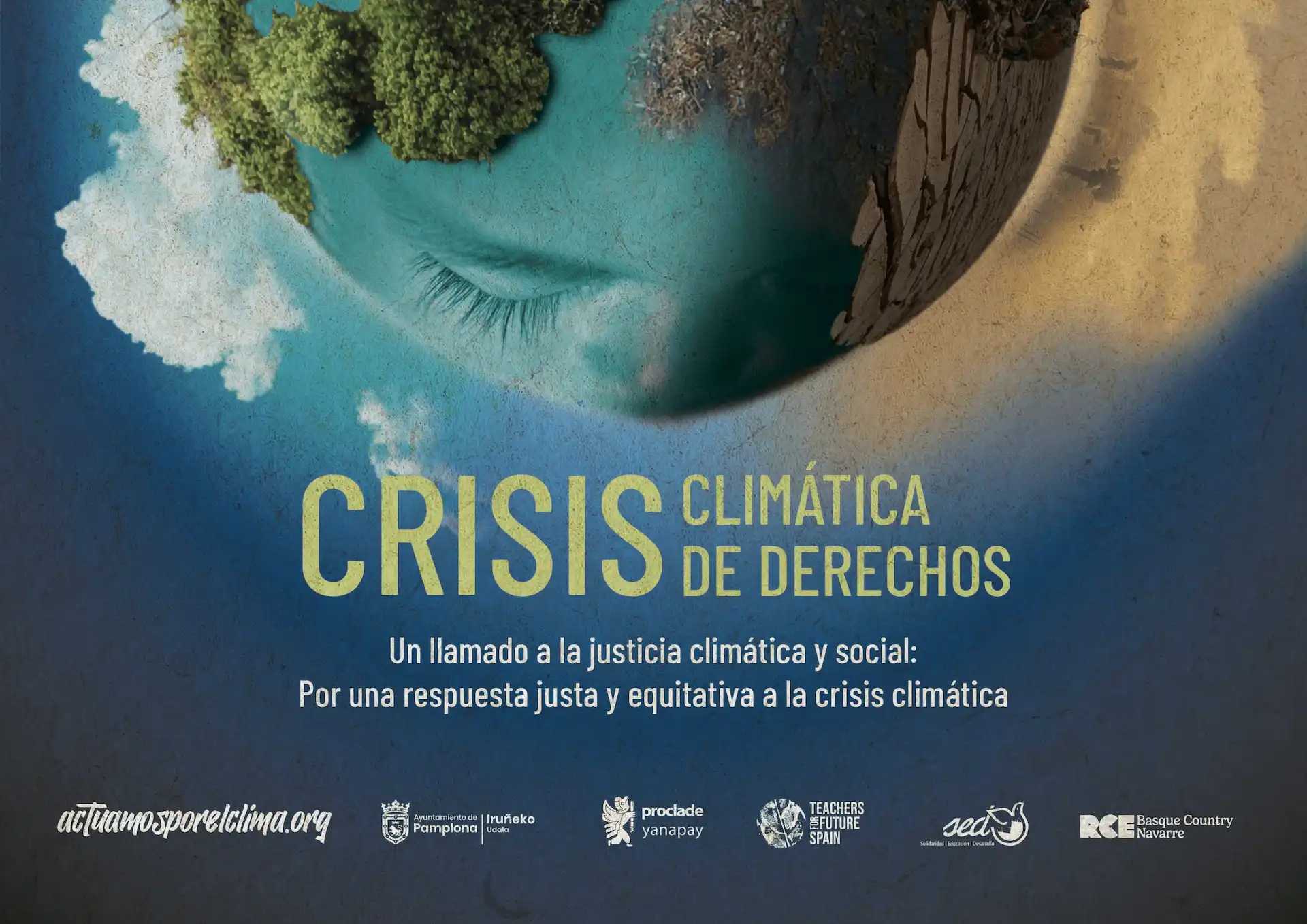 Cartel de la exposición CRISIS CLIMÁTICA, CRISIS DE DERECHOS